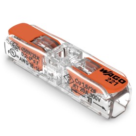 NEUVEDEN WAGO 221-2411 SVORKA SPOJOVACÍ INLINE S PÁČKOU MAX. 4MM2 2VODIČE TRANSPARENTNÍ