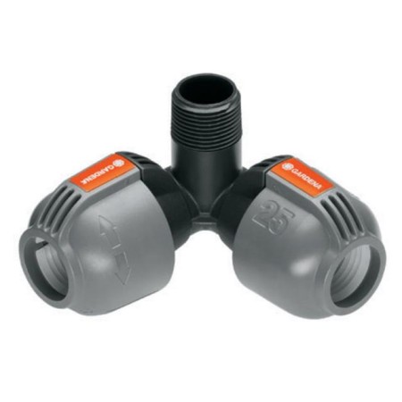 GARDENA L-kus 25 mm x vnější závit 3/4", rohová přípojka zadešťovače (2783)